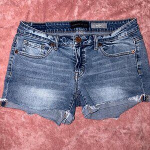 Aeropostale blue midi denim shorts